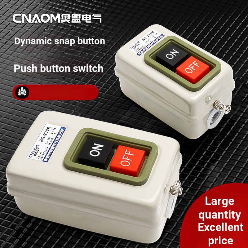 BbSnap Switch BS230B Push Button Switch BS216B Three-Phase Motor Start Stop 380V Industrial Power Co