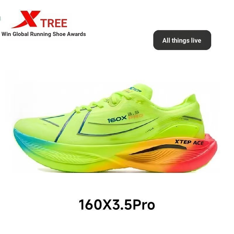 XTEP/Special Walk 160X3.5 PRO รองเท้าวิ่งรองเท้าผู้ชาย Breathable Cushioning กีฬารองเท้า Racing แผ่น
