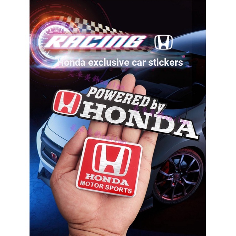 [สติกเกอร์ตกแต่งโลหะ] เหมาะสําหรับฮอนด้า สติกเกอร์รถพอดี Crown Road Civic Accord CR-V Unlimited Mugen โลโก้ท้าย โลโก้ข้าง ป้องกันรอยขีดข่วน