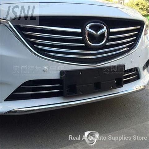 Mazda 14-17 Mazda6 Mazda6 กรอบตาข่ายใหม่ M6 Chrome-Plated ตาข่าย Bright Strip Mazda6 กันชนหน้าด้านหล