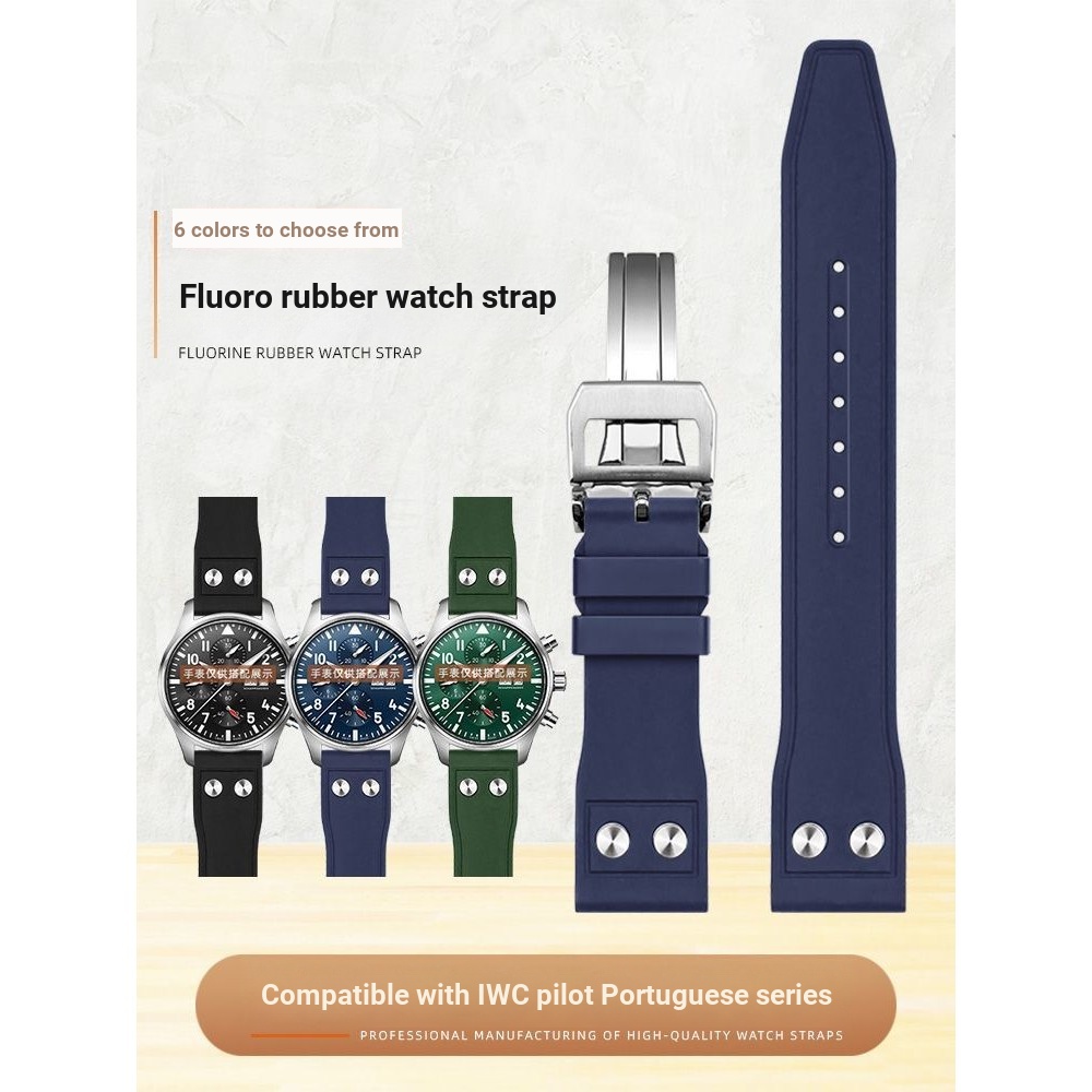 คุณภาพดี ทดแทน IWC IWC Pilot Mark Eighteen Rolex Submariner สายนาฬิกายาง Fluoro Quick Release Interf