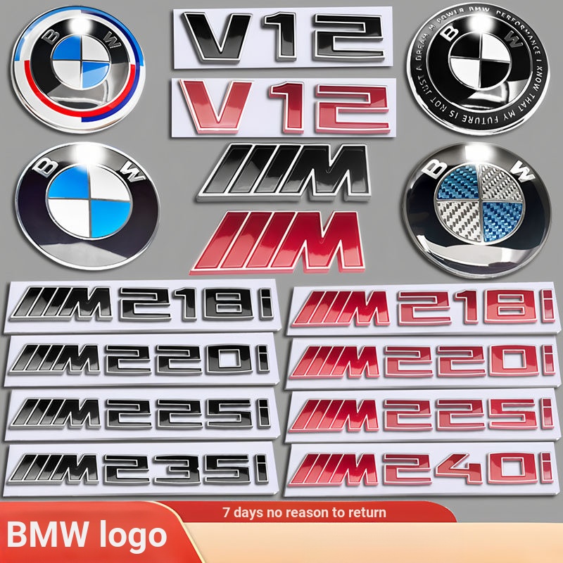 BMW 2 Series 220i/218i/225i/240i/235i โลโก้รถ Hub Cover ด้านหน้าด้านหลังหางโลโก้พวงมาลัยติดฉลาก