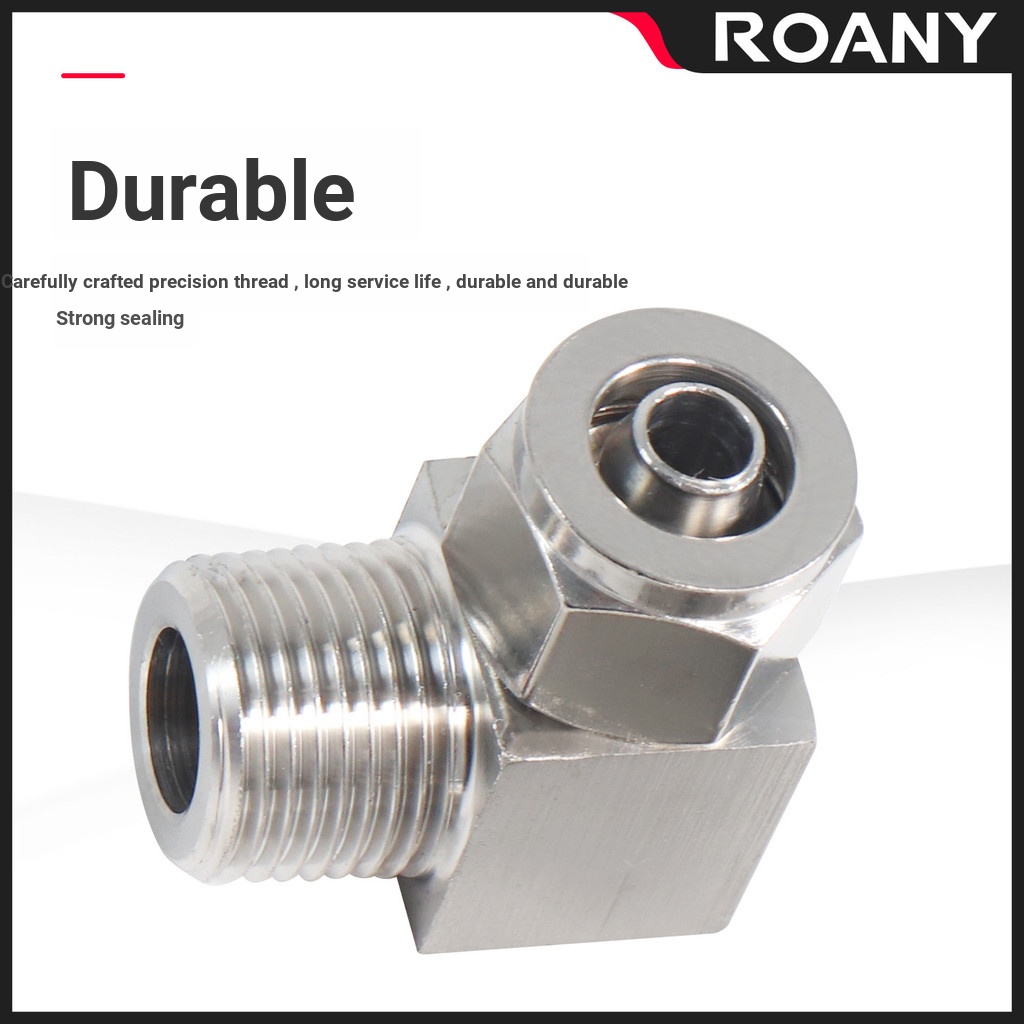 A a.Trachea สกรูด่วนข้อต่อสแตนเลส PL8-02 ข้อศอกมุมขวา 6/8/10/X01/02/03/04 HP75