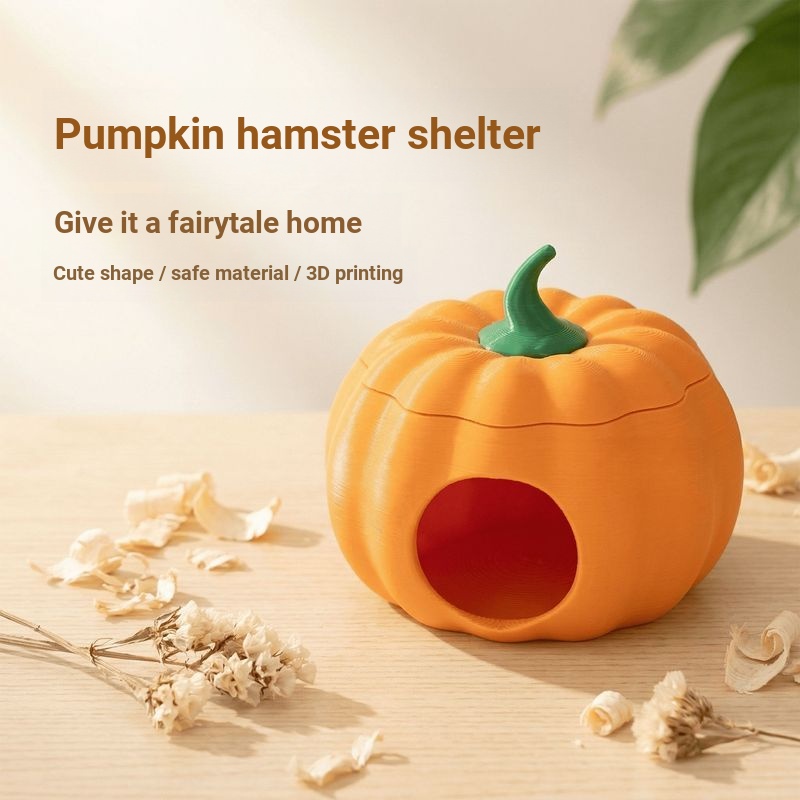 หนูแฮมสเตอร์ Golden Bear Pumpkin Open-top Hiding House Open-top Hiding House Small Pet House Nest Un