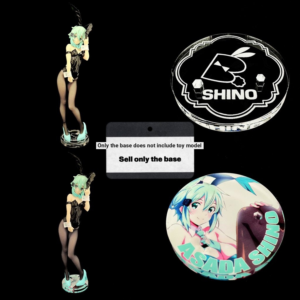 [ไม่รวมตุ๊กตา] Sword Art Online FURYU หูกระต่ายผ้าไหมสีดํา Asada Shino Shino ฐานอะคริลิคใส