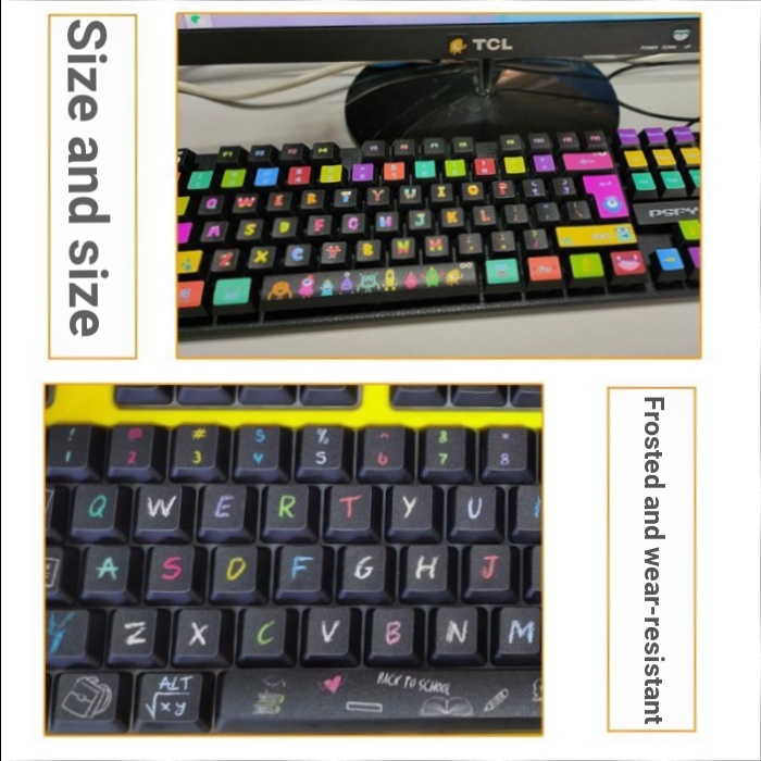 เหมาะสําหรับ Logitech MK235 K235 K390 K375S MK315 เดสก์ท็อปคีย์บอร์ดสติกเกอร์ปุ่มสติกเกอร์ฟิล์ม