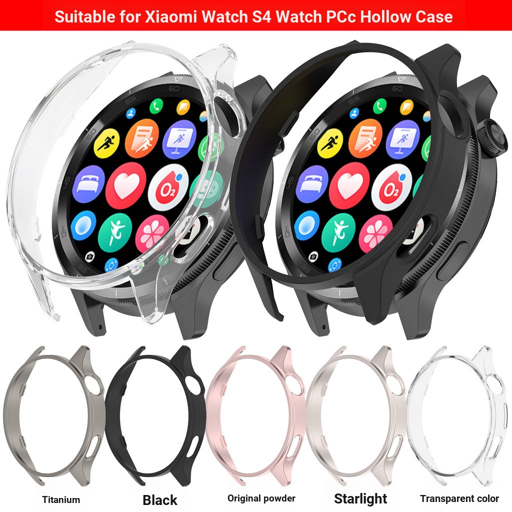 เหมาะสําหรับ Xiaomi Watch S4 เคสป้องกันกันน้ํา mi Watch S4 Half-Pack PC Hollow Shock-proof Scratch-R