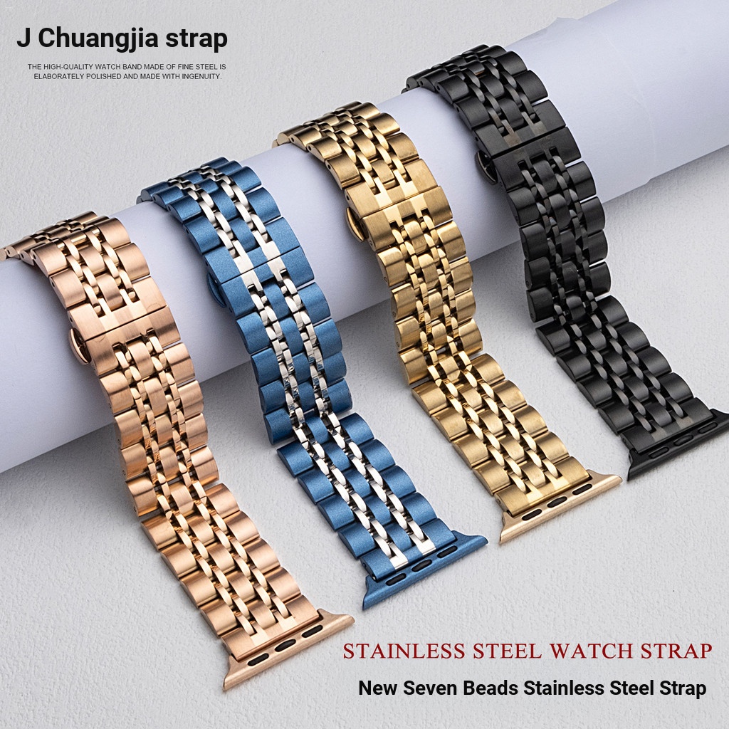 เหมาะสําหรับ apple Watch Samsung Huawei GT Seven-Bead Butterfly Buckle Strap iwatch Smart Watch Stra