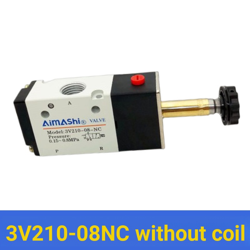 Bk [การดําเนินงานสะดวก] 3V210-08 โซลินอยด์วาล์ว 2 ทิศทางสามทางวาล์ว 2 จุด 3V210-08NC 220V24V12V M8LC