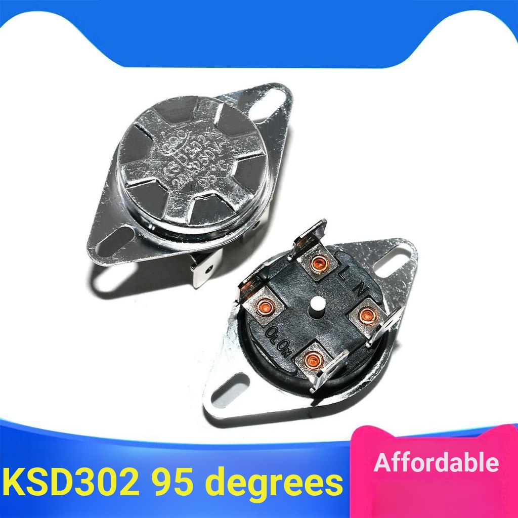 ควบคุมอุณหภูมิกระโดด KSD302T KSD303 20A 95°เครื่องทําน้ําอุ่นไฟฟ้าองศาอุณหภูมิ