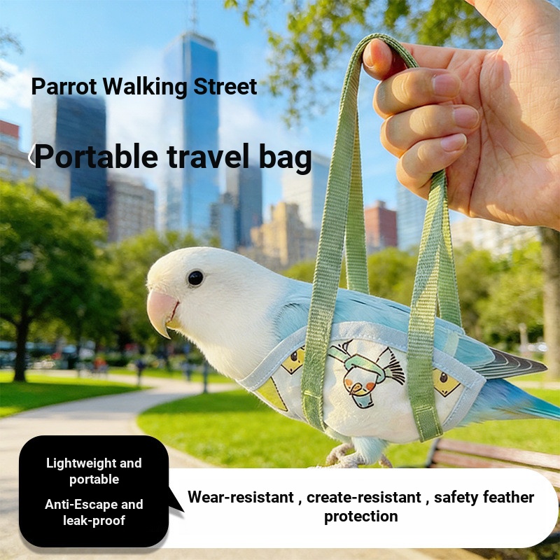 ━24H Fast Shipping Parrot Outing Bag Anti-Escape Takeaway สายคล้องแบบพกพา Peony Tiger Skin Universal