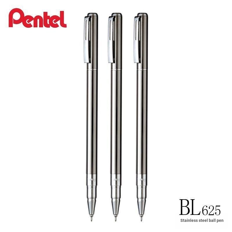 ✨ญี่ปุ่น Pentel Pentel Pentel BL625 มินิสแตนเลส Quick-Drying Fountain ปากกาธุรกิจแบบพกพาปากกาโลหะคลิ