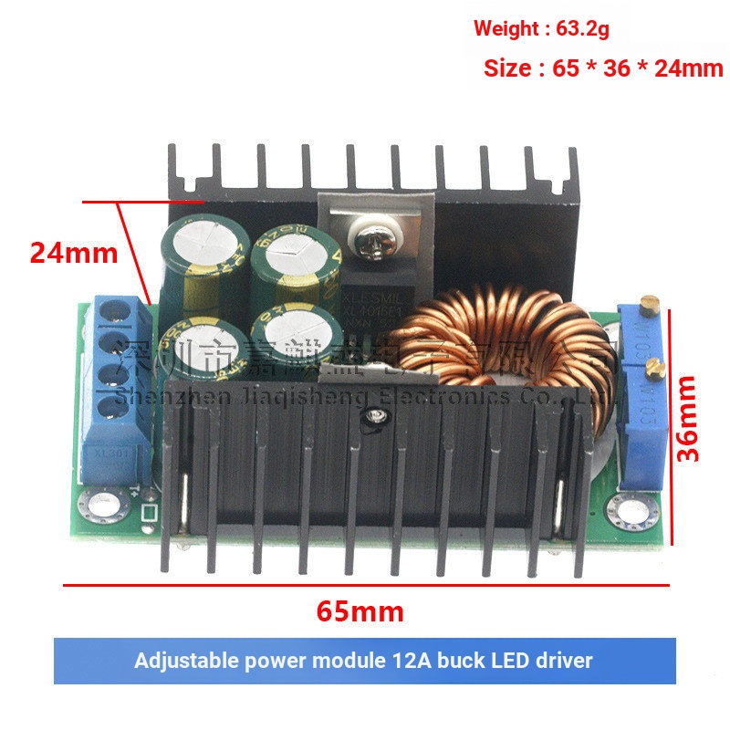 - 9A 300W Buck Converter 5-40v ถึง 1.2-35v โมดูลไฟ 12A Buck