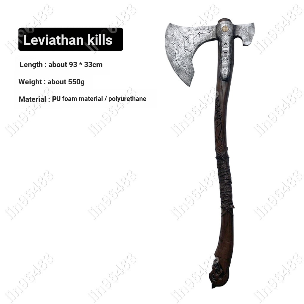 Fire @ God of War 4 Lord of War 1: 1 Quitus Tomahawk Leviathan Axe PU Stage COS Props ของเล่น Unblad