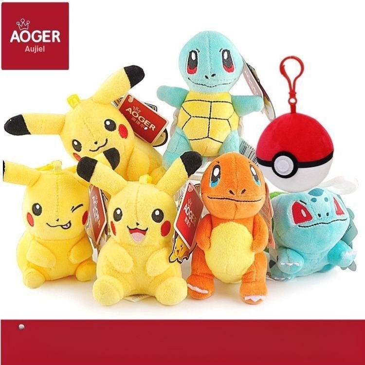 Pokémon Pokémon Pikachu Jenny Turtle Fire Dragon Plush Toy Doll Pokémon Doll Baby Pendant Keychain