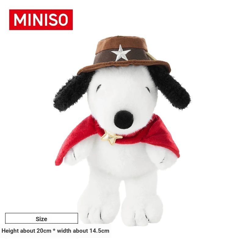 MINISO MINISO MINISO ตุ๊กตาตกแต่ง Snoopy Western Denim ตุ๊กตาตุ๊กตาของขวัญปีใหม่ yy5.8