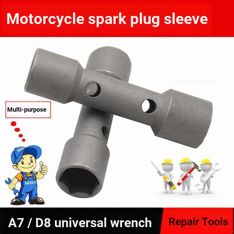 B b.ขายดีที่สุด ประแจซ็อกเก็ตหัวเทียนรถจักรยานยนต์ A7TC D8TC Universal Disassembly Assembly Spark Pl