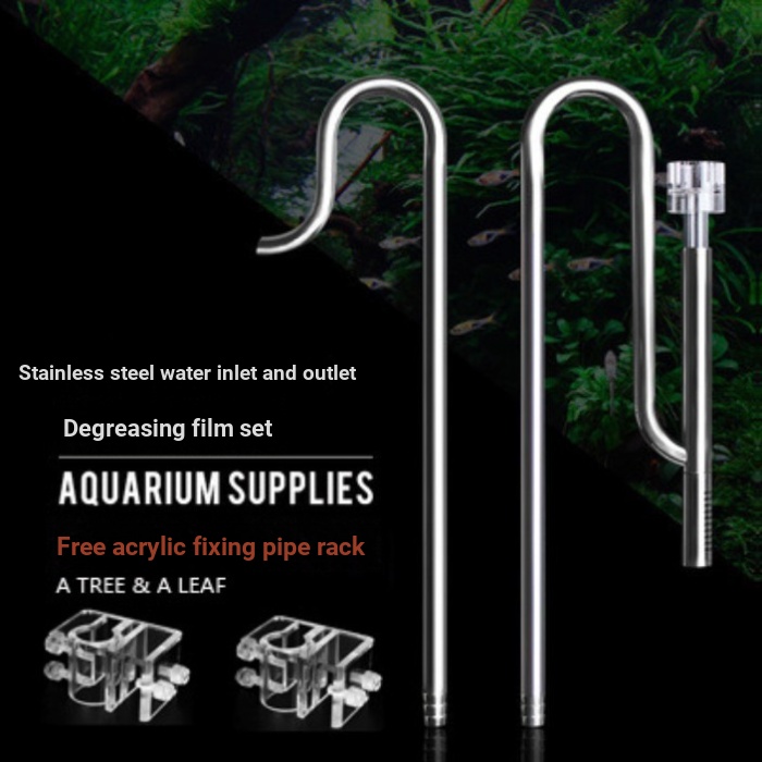Mufan สแตนเลส Inlet Outlet ท่อน้ําสแตนเลส Inlet Outlet น้ําหญ้าถังกรองถังปลาภูมิทัศน์ล้างไขมันฟิล์ม