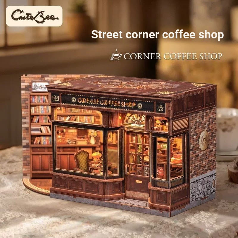 Straw Straw Straw Bee Bookstore นาง Hunter Bakery Street Corner Cafe Drama Bookstore ปริศนาสามมิติที