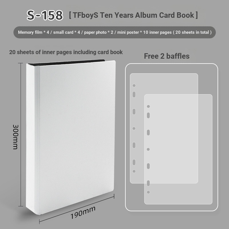 TFboys 10th Anniversary Album Storage Card Book Self-Adhesive Flat Card Film Protective Case
