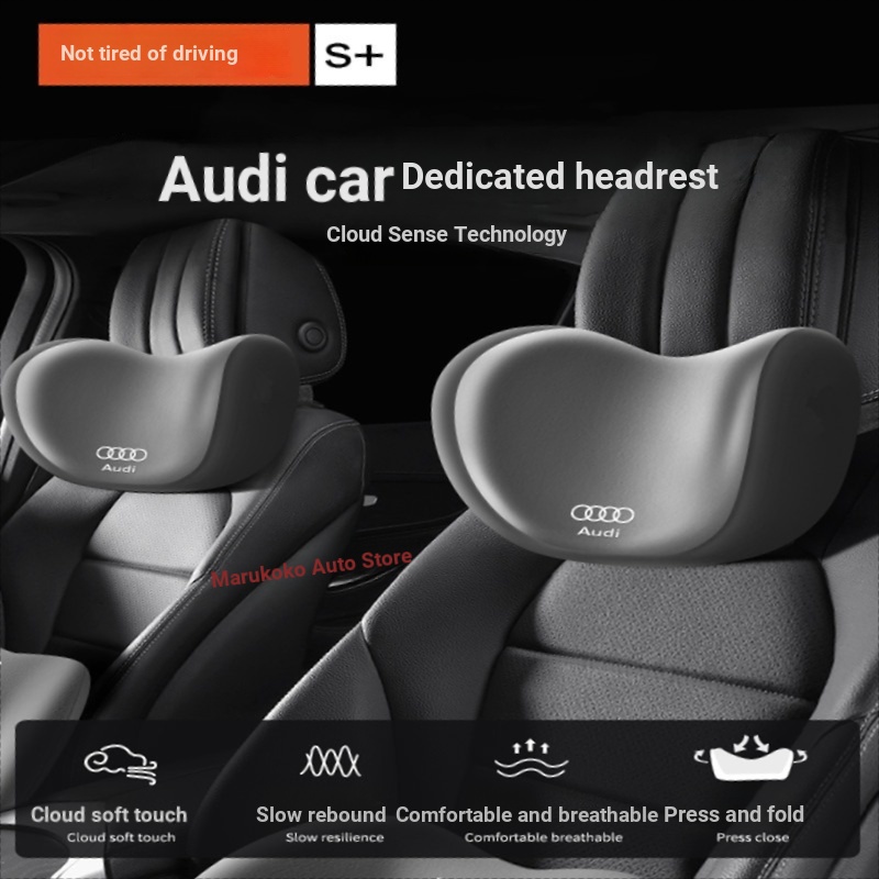 AUDI AUDI หมอนรองคอพนักพิงศีรษะรถยนต์ A3 A4 A5 A6 Q2 Q3 Q5 Q7 E-TRON ที่นั่งเอวเบาะหน่วยความจําโฟมหม