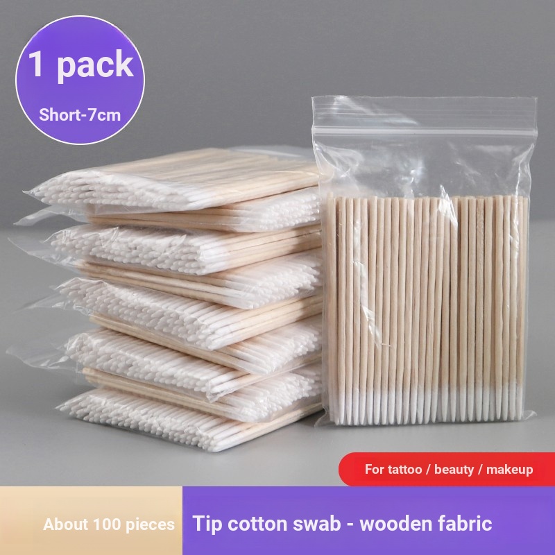 Tattoo Pointed Cotton Swabs ประมาณ 100 ชิ้น Tattoo Pointed Cotton Swabs 7/10 ซม.ชี้สําลีขนาดเล็ก Tattoo พิเศษ Hypoallerged ชี้สําลี