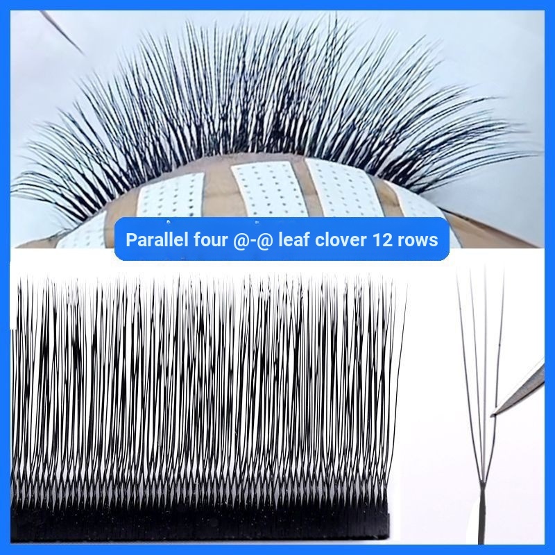 Fangfang Parallel Four-Leaf Clover Eyelashes หนาธรรมชาติสามเณร Grafting Ultra-Fine นุ่ม U-Shaped จํา