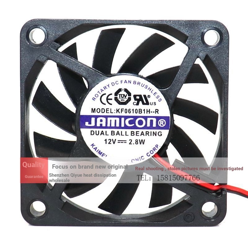 ไต้หวัน Kaimei KF0610B1H-R 6010 6 ซม. 12V 2.8W 2 สาย Axial Fan Q5CO