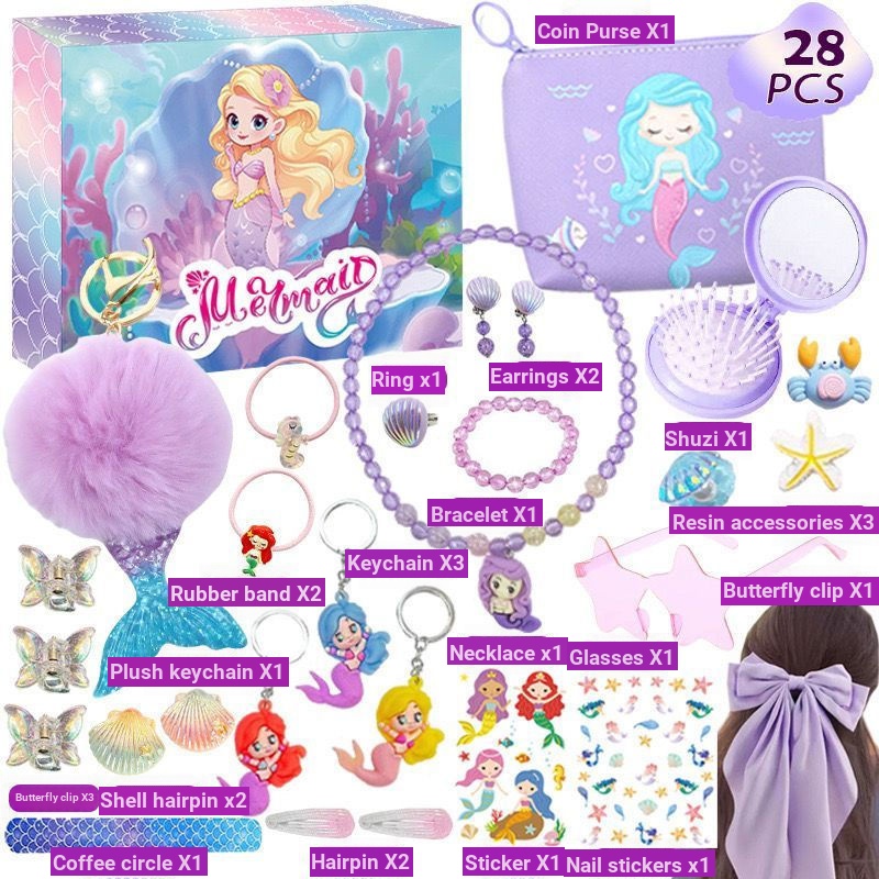 Linlang Full Eye ~~ คริสต์มาสคริสต์มาสนับถอยหลังคริสต์มาสกล่องลึกลับสาวเครื่องประดับสร้อยคอ Ice Snow