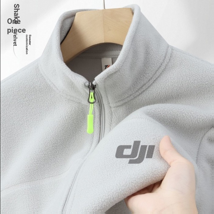 A Polar ขนแกะ Workwear เสื้อกันหนาวที่กําหนดเองพิมพ์โลโก้ฤดูใบไม้ร่วงฤดูหนาว Stand-Up Collar ขนแกะซั