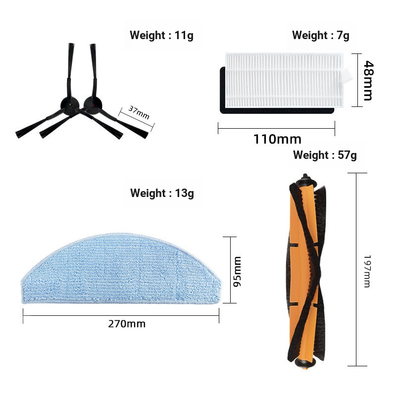 เหมาะสําหรับหุ่นยนต์กวาด Lydsto G2 อุปกรณ์เสริมแปรงด้านข้างกรองแปรงหลักทําความสะอาด Mopping Rag