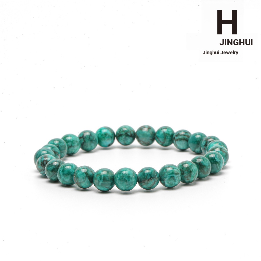 ตกแต่งเมืองขนาดเล็ก ~ Jinghui DIY เครื่องประดับ All-Match สร้อยข้อมือเทอร์ควอยซ์ธรรมชาติสไตล์สาว 6m-