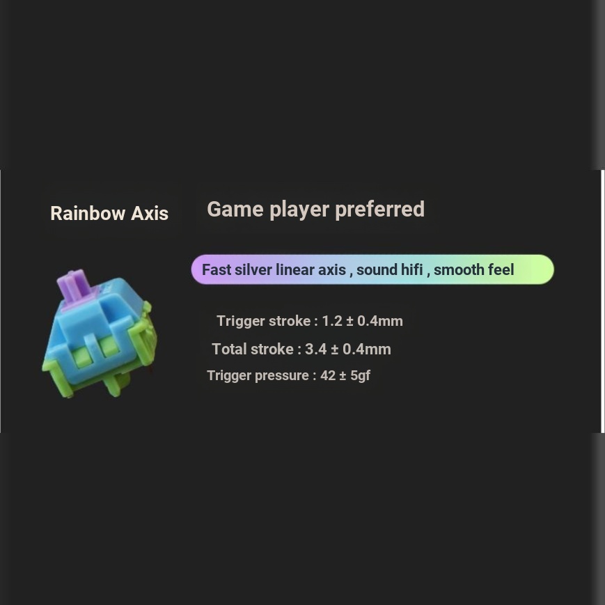 แกนกลแป้นพิมพ์ร่างกายแกนแป้นพิมพ์อุปกรณ์เสริม Kezhi KZZI แกนสายรุ้งแกนแป้นพิมพ์เครื่องกลแกนเสียง HIF