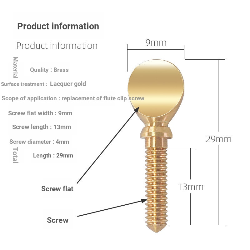 A.Saxophone คอท่อสกรูขลุ่ยคอ Imprisonment สกรูแบนสกรูแซ็กโซโฟนขลุ่ยคลิปอุปกรณ์เสริมสกรู F1HY
