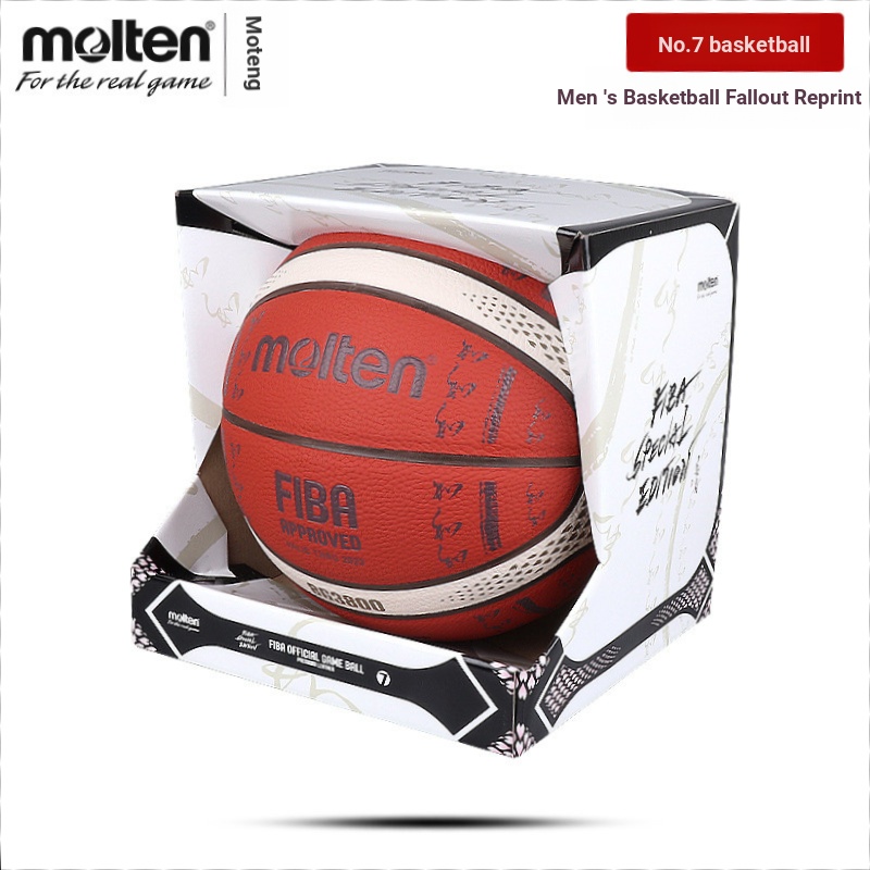 ลูกบาสเก็ตบอล Molten/Molten เบอร์ 7 เบอร์ 6 เบอร์ 5 BG3800/GM7X การแข่งขันหนังนุ่มสากลทนต่อการสึกหรอ
