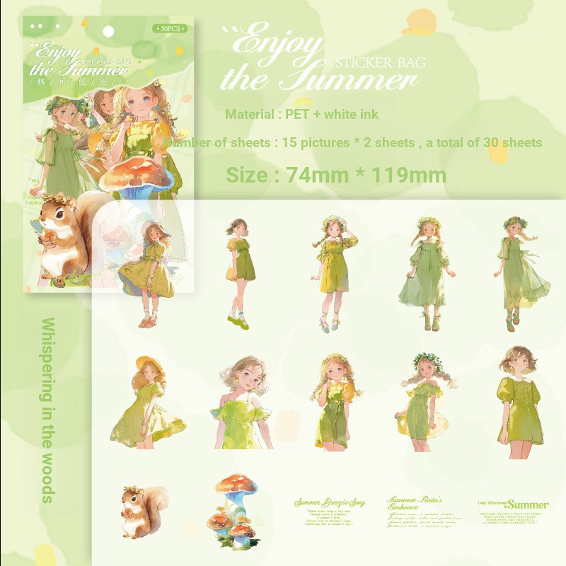 P PET Sticker Pack Summer Dream Series รูปที่ 6