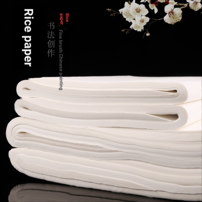 กระดาษข้าวสีขาวการประดิษฐ์ตัวอักษรกระดาษพิเศษ Half-Life Half-Cooked แปรงฝึกการประดิษฐ์ตัวอักษรกระดาษนักเรียน Xuan กระดาษภาพวาดจีน Fine
