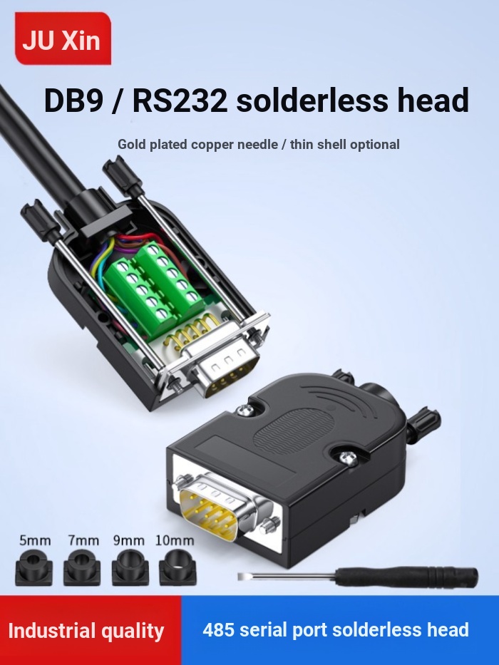 ป๊อป·. DB9 Solder-Free Joint PLC Serial Port 9-Pin RS232/485 ชายหญิง 9P Connector Terminal COM พอร์ต