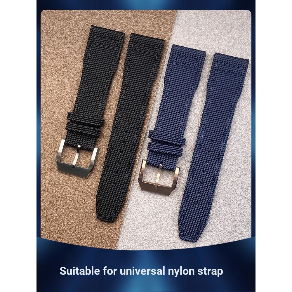 คุณภาพดีพร้อมโลโก้ ปรับให้เข้ากับ IWC IWC Pilot Baitao Fino Mark Canvas Nylon Watch Strap Portugal S