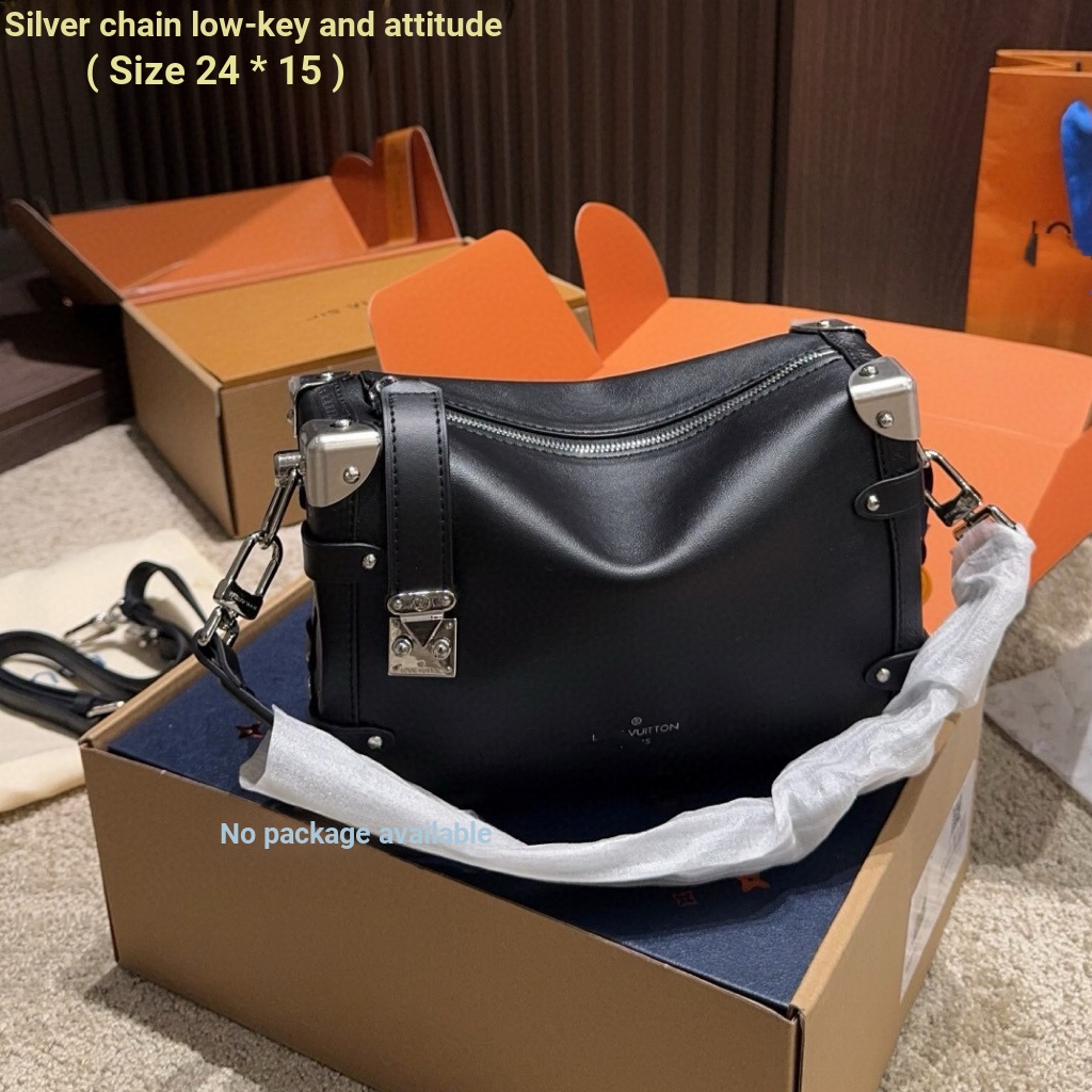 [No Bag Can] Gu Ailing Soft Box กระเป๋าหนังแท้ Underarm Bag Female Bag Crossbody Bag trunk
