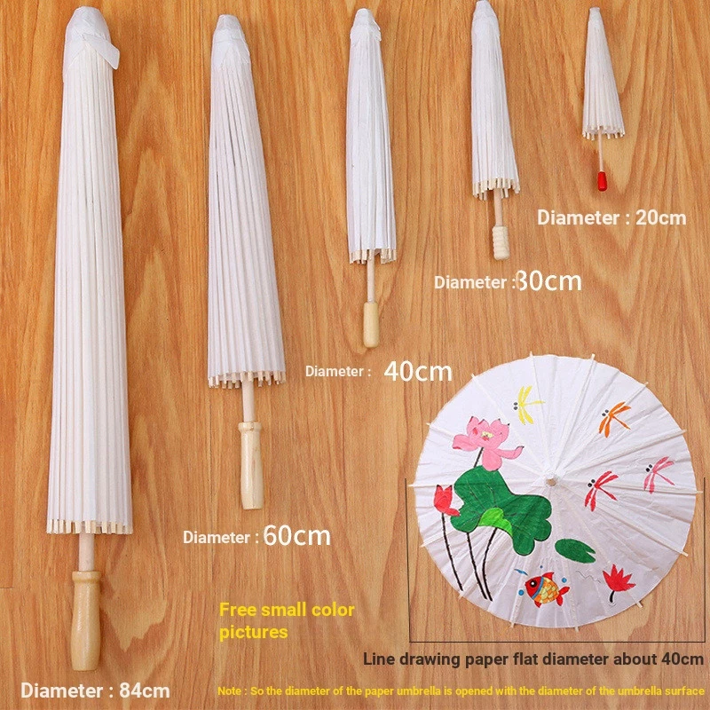 ร่มกระดาษเปล่าสำหรับวาดรูป DIY สฟ9