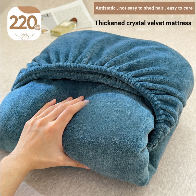 คริสตัลกํามะหยี่แผ่นเตียงชิ้นเดียวฤดูหนาวปกที่นอนปกหนาเตียงปกแผ่นรวมทุกอย่างซิมมอนส์ที่นอนฝาครอบป้อง