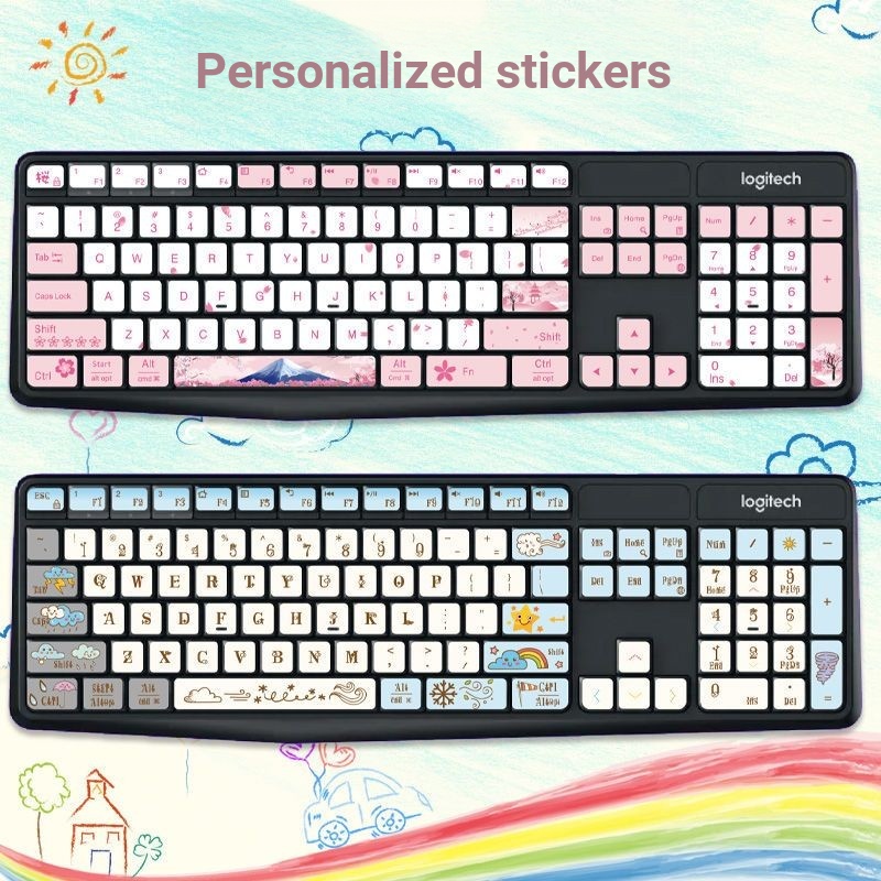 Logitech MK235 K235 K375S MK315 เดสก์ท็อปคีย์บอร์ดสติกเกอร์ปุ่มฟิล์มสติกเกอร์