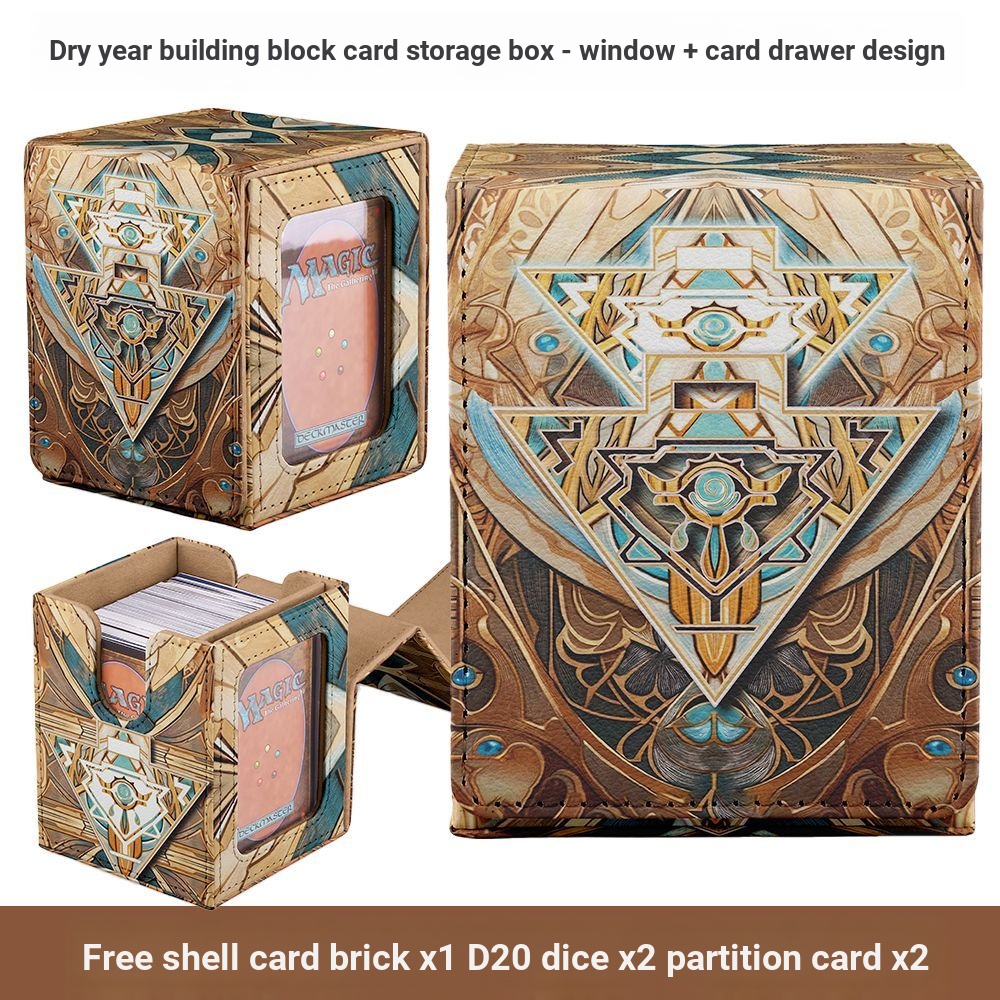Millennium Building Blocks Yu-Gi-Oh Card Storage Card Box 100 + แนวตั้งกล่องหน้าต่าง Pokémon Digimon