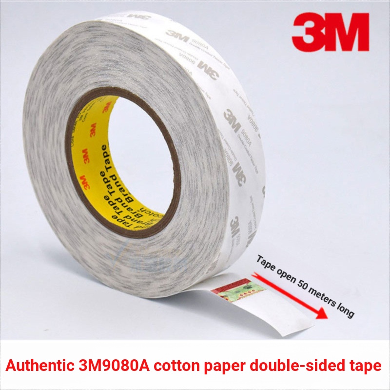 9080ก 9080ซ.ล เทปสองด้านโปร่งแสงบางเฉียบที่แข็งแกร่งไม่ทอเทปกระดาษผ้าฝ้ายเทปสองด้าน