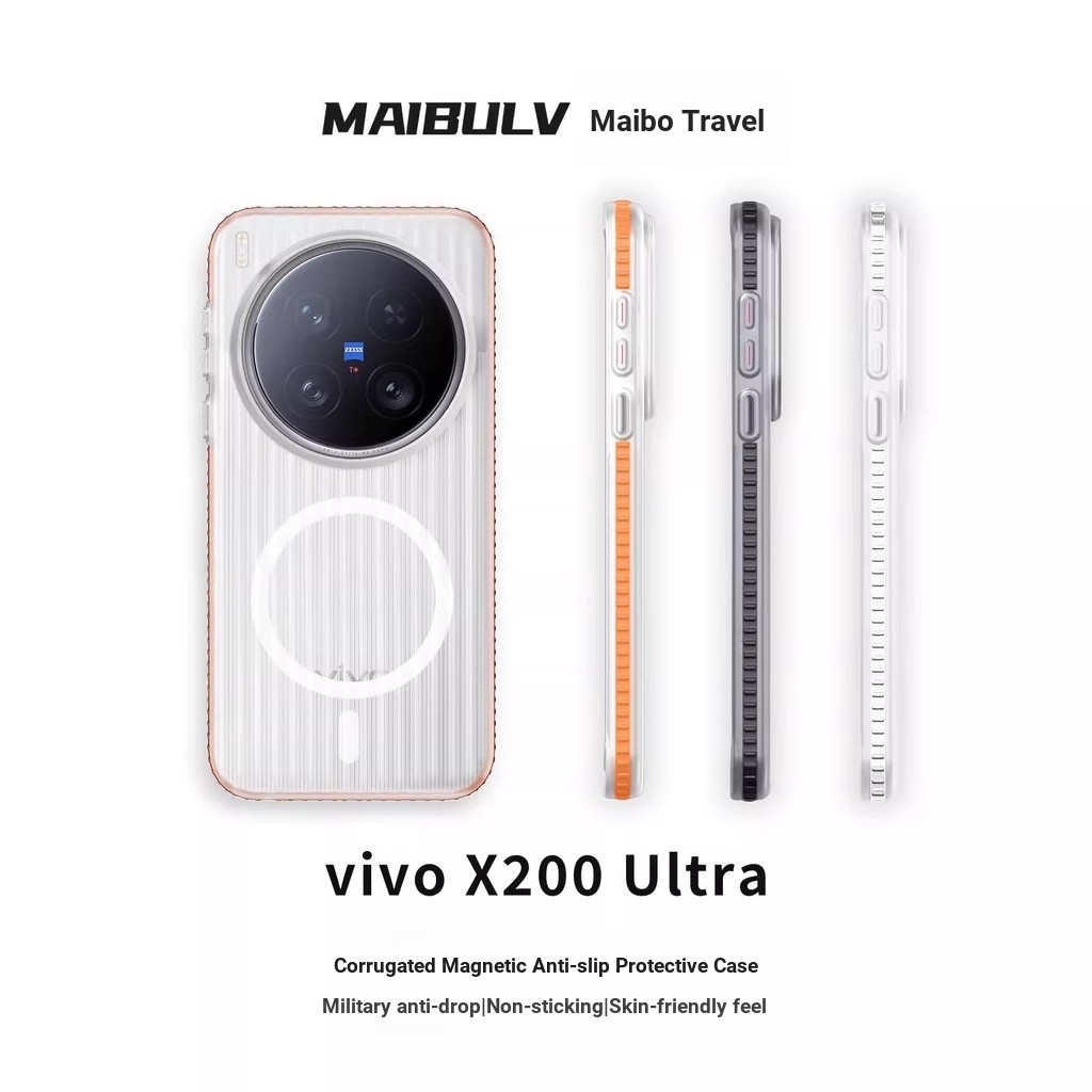 [โทรศัพท์ใหม่เปิดตัวครั้งแรก] เหมาะสําหรับเคสโทรศัพท์ VIVO X300 Pro X200Ultra เคสตะแกรงลูกฟูก mini Simple X300 รวมทุกอย่างขอบแม่เหล็ก Frosted X200s Ultra-Thin การกระจายความร้อนกระเป๋าเดินทาง Anti-Sli