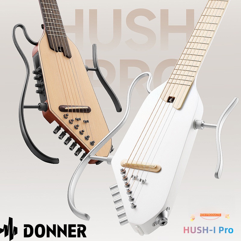 [DONNER DONNER] HUSH-I Pro Smart Silent Acoustic กีต้าร์ซาวด์แทร็กดั้งเดิม กีตาร์ไฟฟ้า Mahogany แบบพ