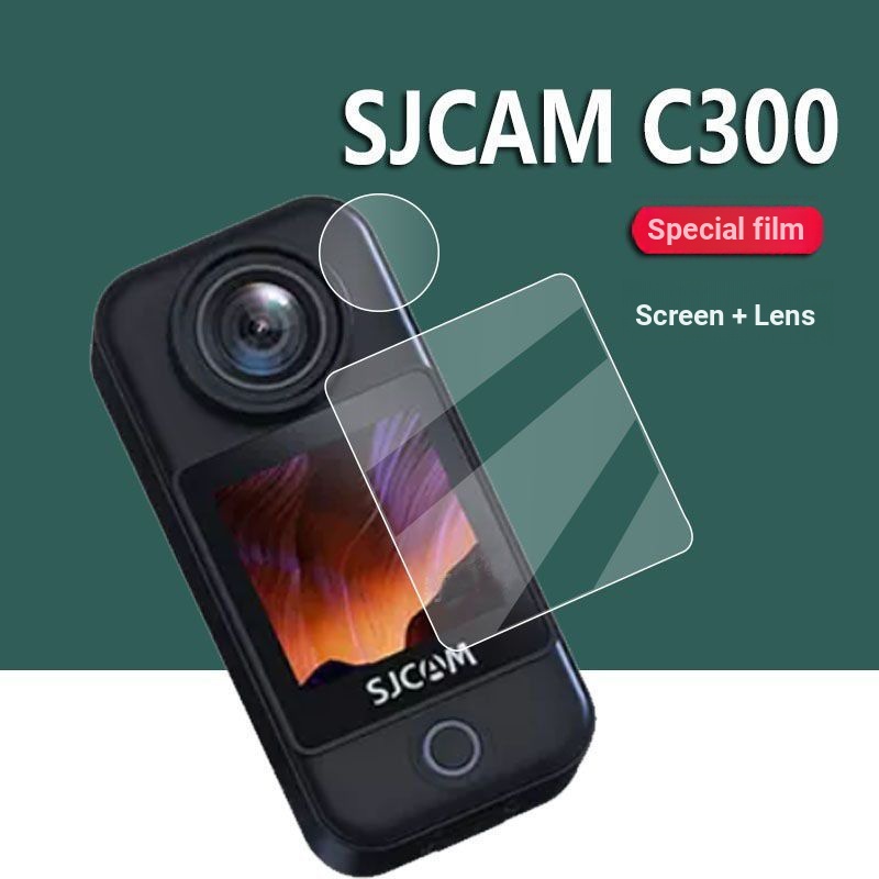SJCAM C300 ฟิล์มกล้อง SJCAMC300 ฟิล์มป้องกันเครื่องบันทึกรถจักรยานยนต์ฟิล์มนิรภัยฟิล์มเลนส์ 3ZGL