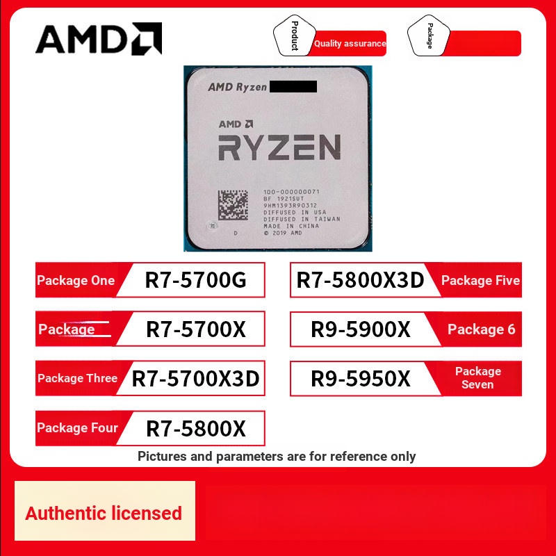 AMD Sharp Dragon CPU โปรเซสเซอร์ 5th Generation R7 5700G 5700X3D 5800X 5800X3D R9 5900X