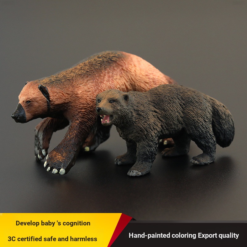 Plaything House Solid เด็กจําลองสัตว์ของเล่นสัตว์หมาป่า Badger Mink Bear Moon Bear Flying Bear Paw B